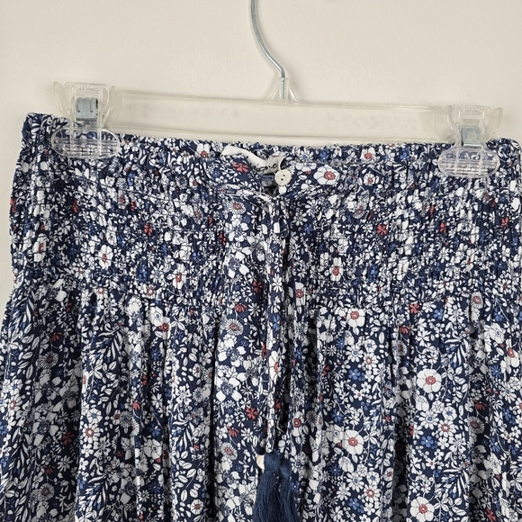 NWT Ava Christine Front Slit Smocked Floral Print Maxi Skirt Button Front S Boho - Picture 6 of 14